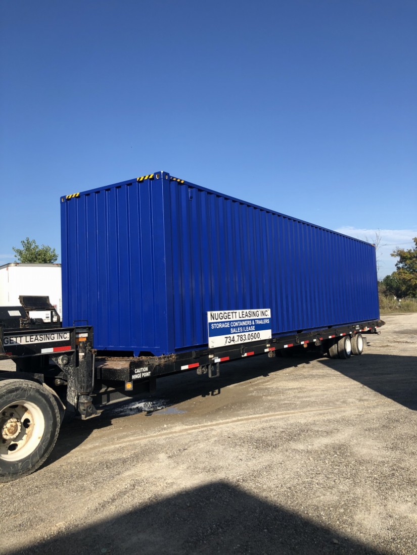 Photo of a blue container